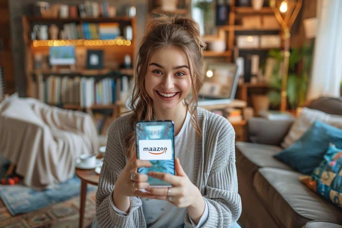 Carnet budget, colis neutre et téléphone sur une table de cuisine