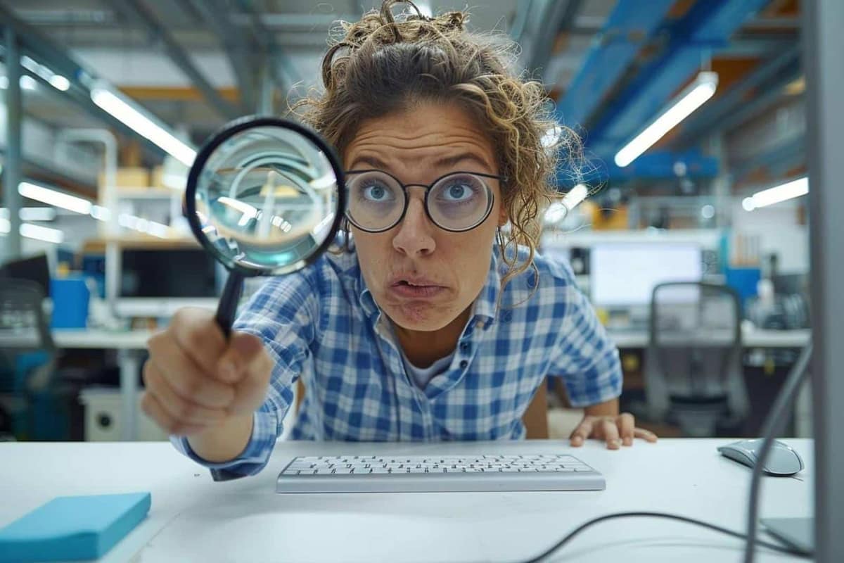 Ordinateur portable affichant une fenêtre d’erreur sur un bureau domestique lumineux