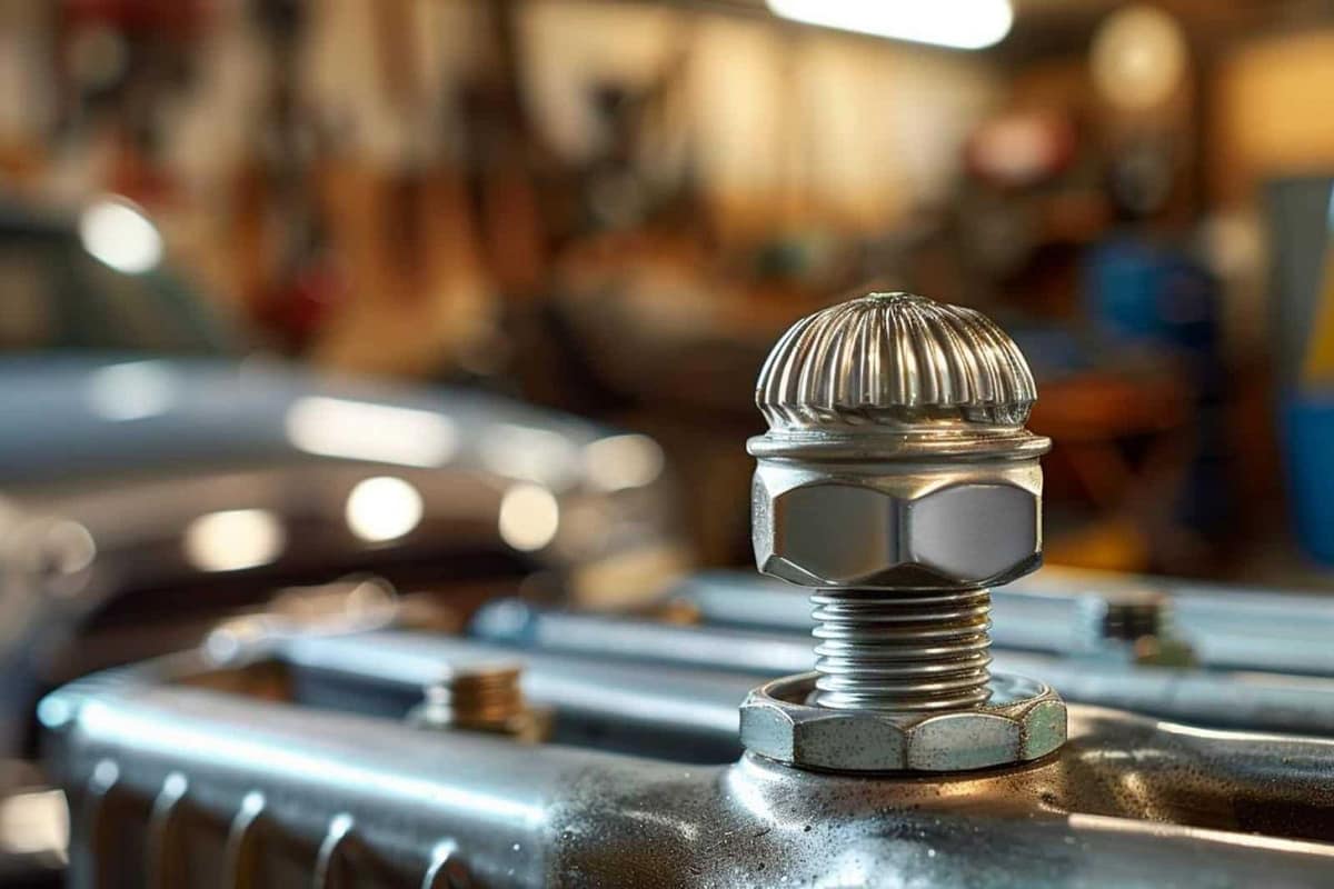 Bouchon de vase d’expansion et durites dans un compartiment moteur froid
