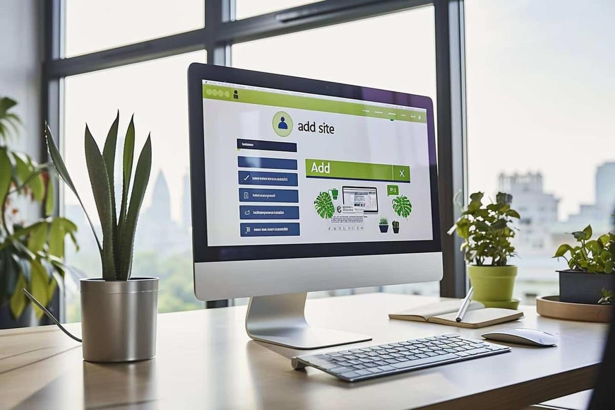 Ordinateur portable et plan de sitemap sur un bureau lumineux à domicile