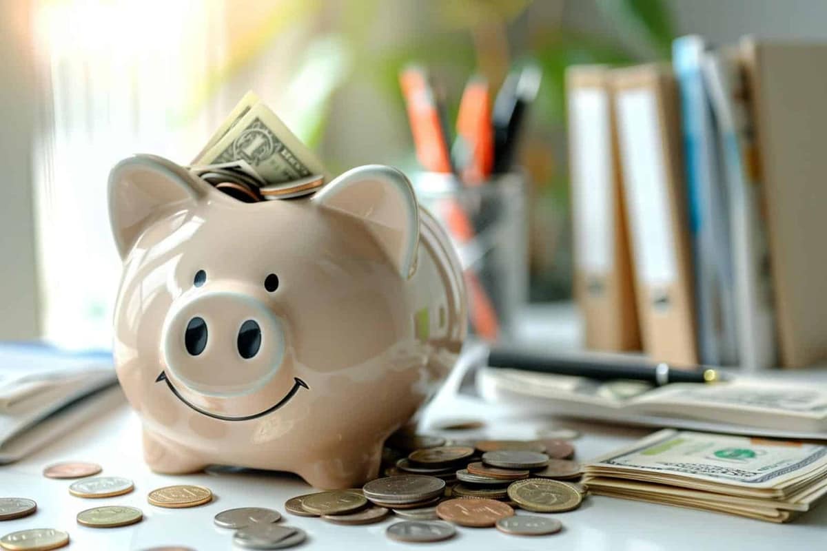 Budget familial, courses planifiées et factures sur une table de cuisine lumineuse