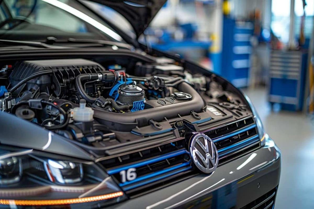 Vanne EGR encrassée démontée près du moteur d’une compacte diesel