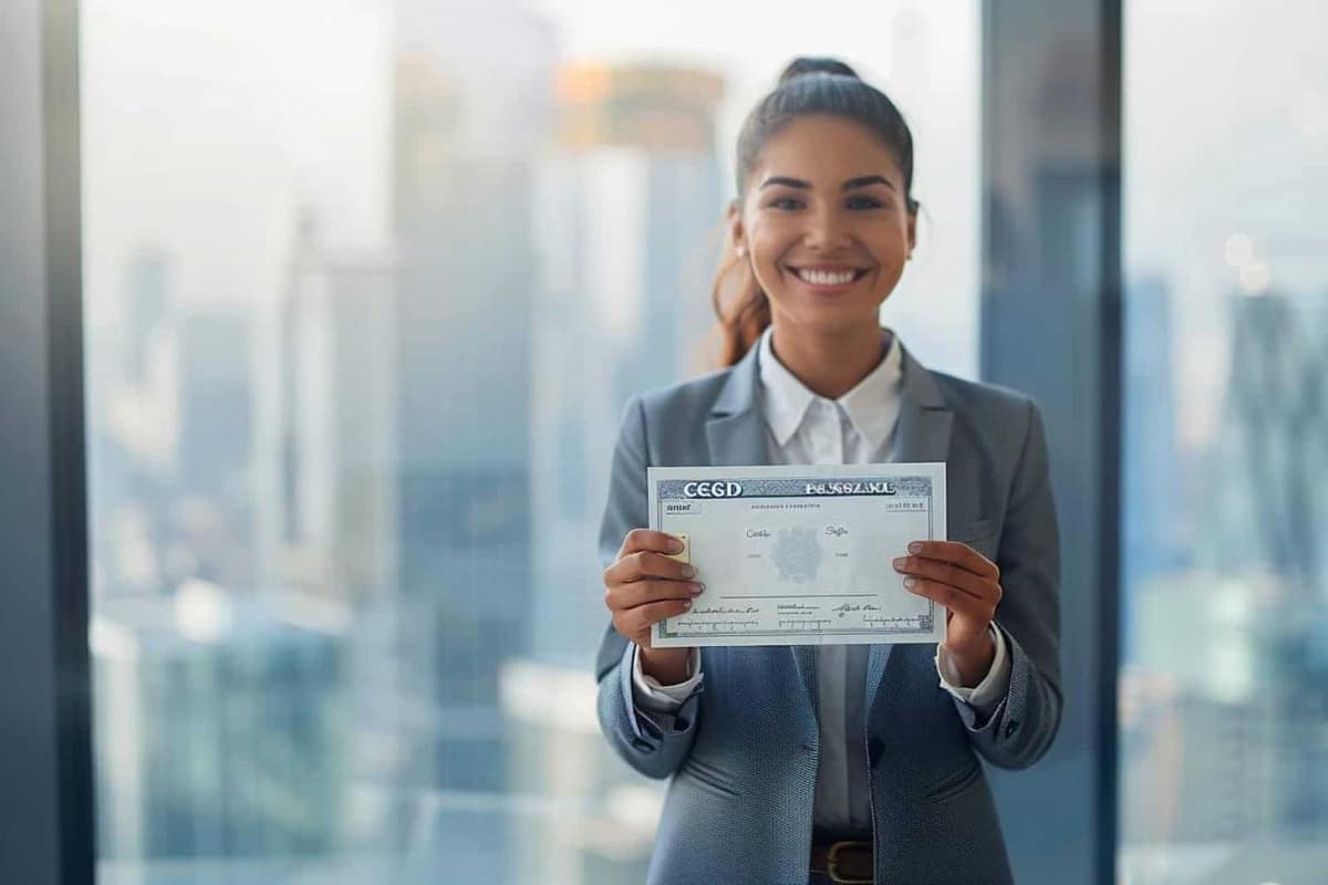 Carnet, calculatrice et offre d’emploi posés sur un bureau lumineux