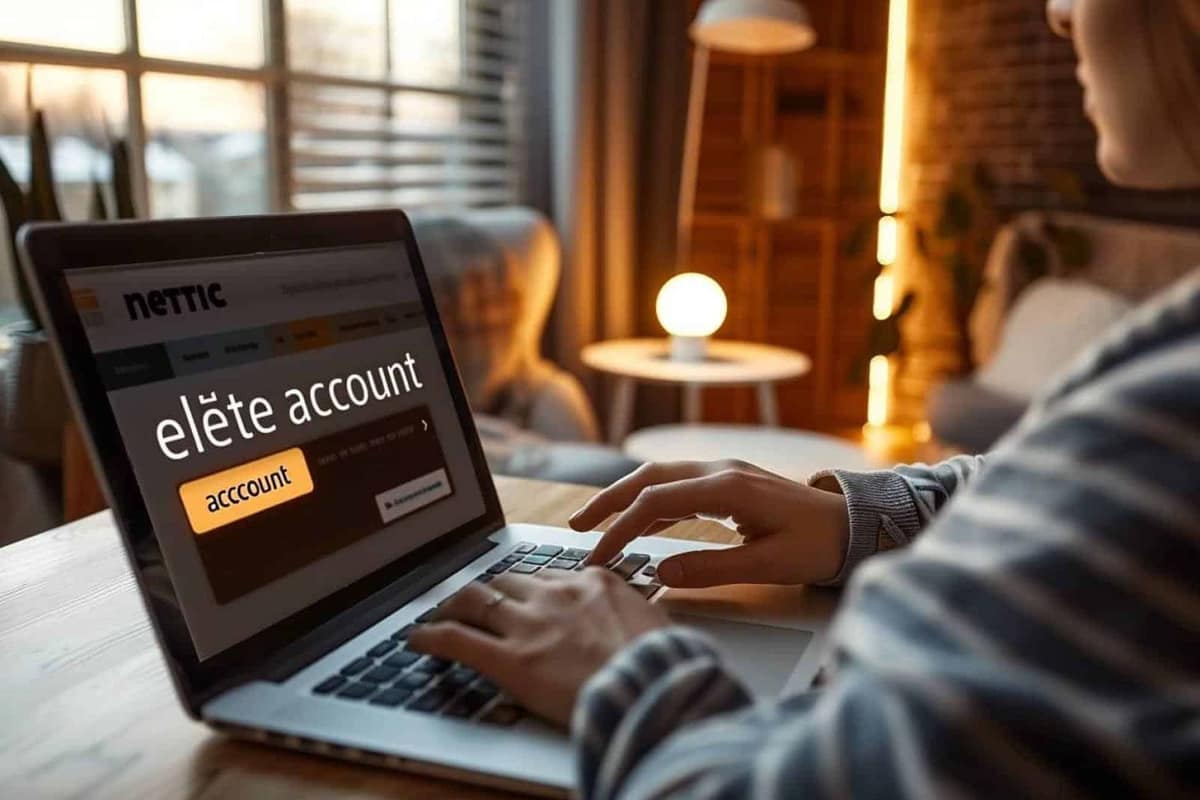 Ordinateur portable affichant des réglages de compte, téléphone et carnet sur un bureau
