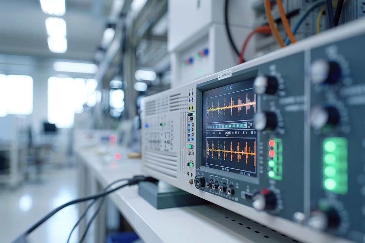 Point d’accès Wi-Fi dégagé dans un bureau avec câbles Ethernet rangés
