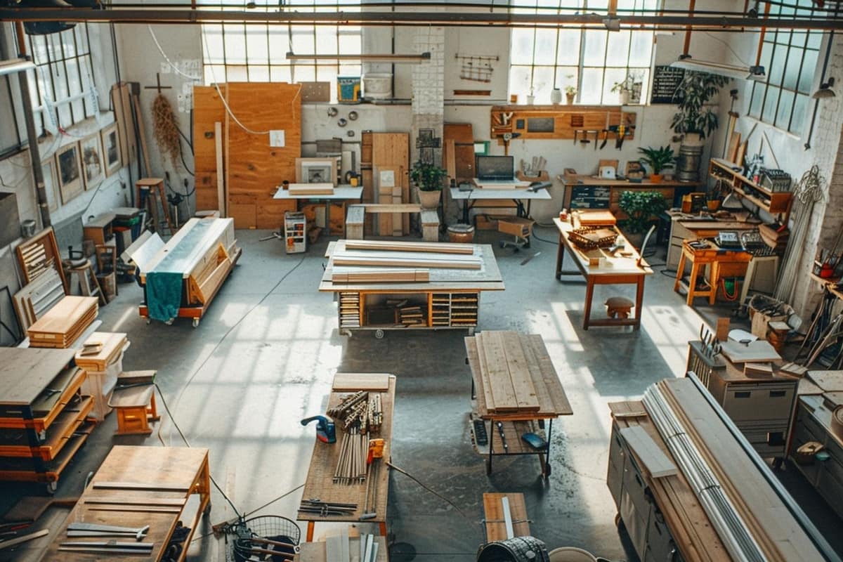 Commode vintage repeinte avec façades en bois dans un salon lumineux