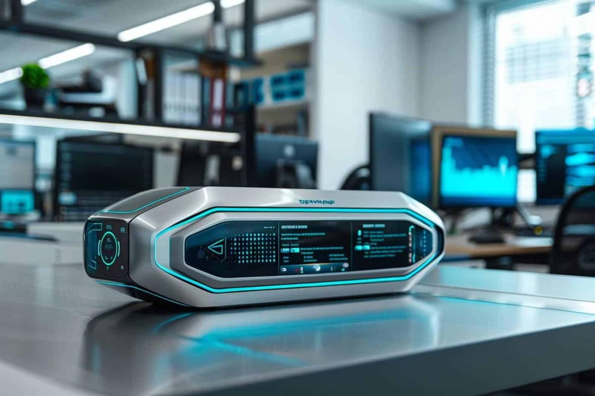 Documents administratifs et scanner sur un bureau d’entreprise, prêts à être numérisés