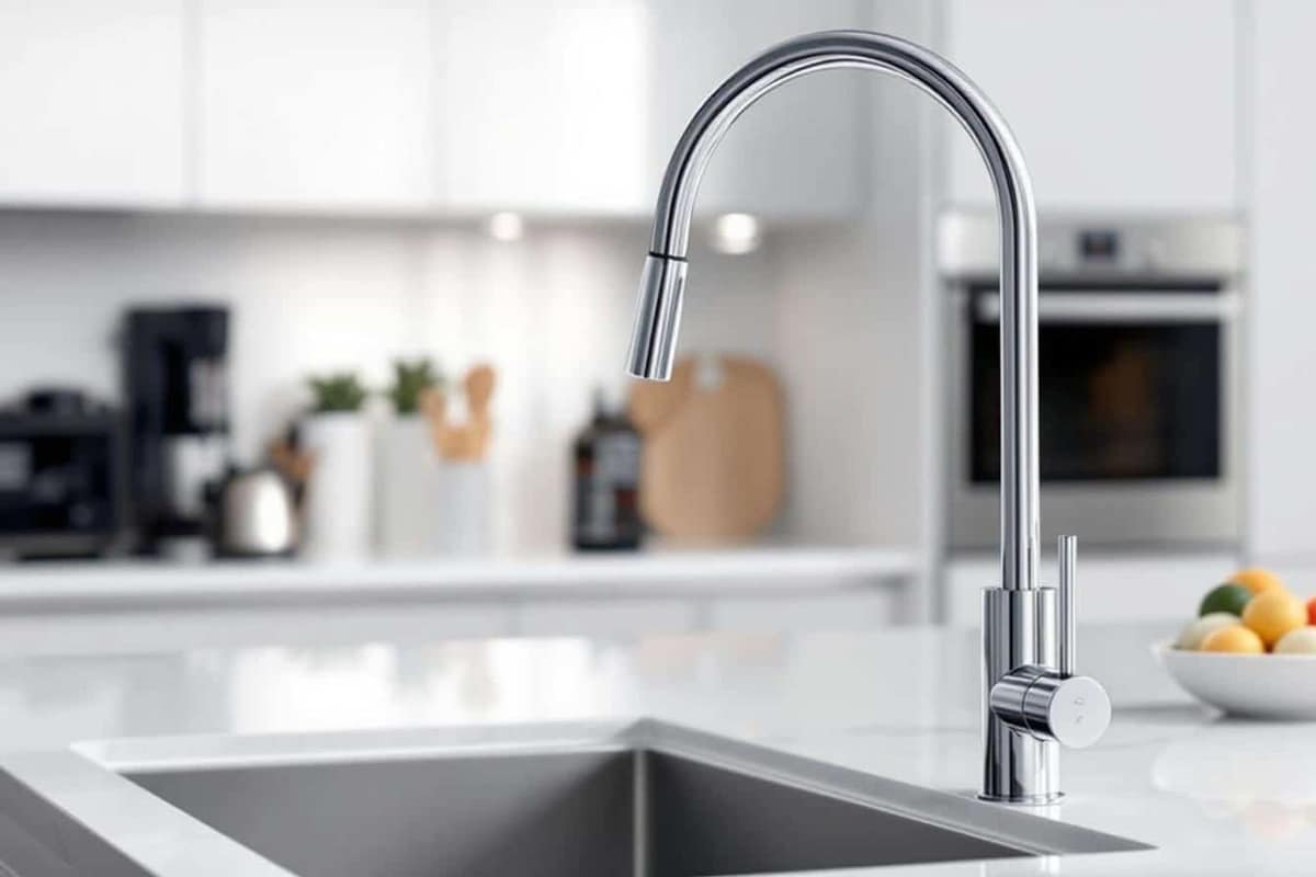 Filtre à eau sous évier raccordé au robinet de cuisine