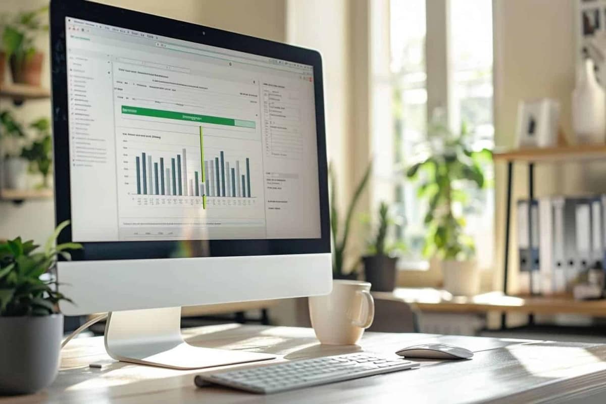 Ordinateur portable exportant un document Word en PDF sur un bureau lumineux