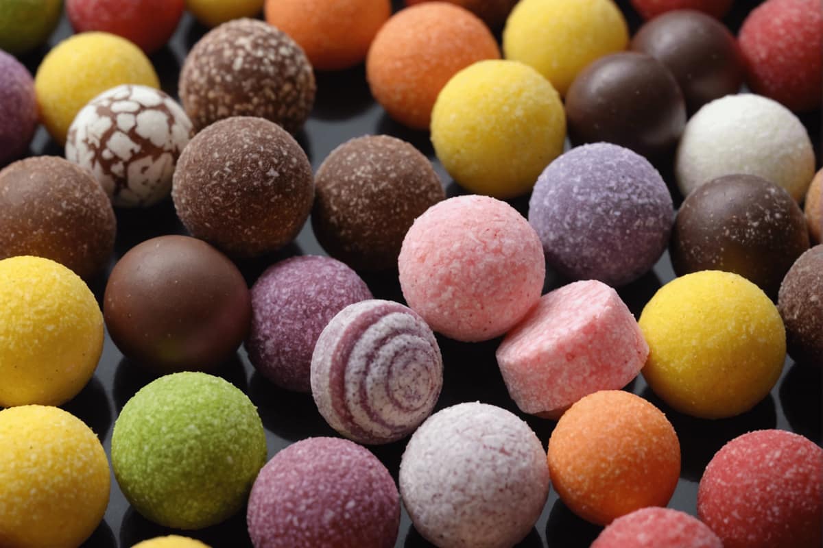 Petits bonbons maison aux fruits dans des moules en silicone colorés