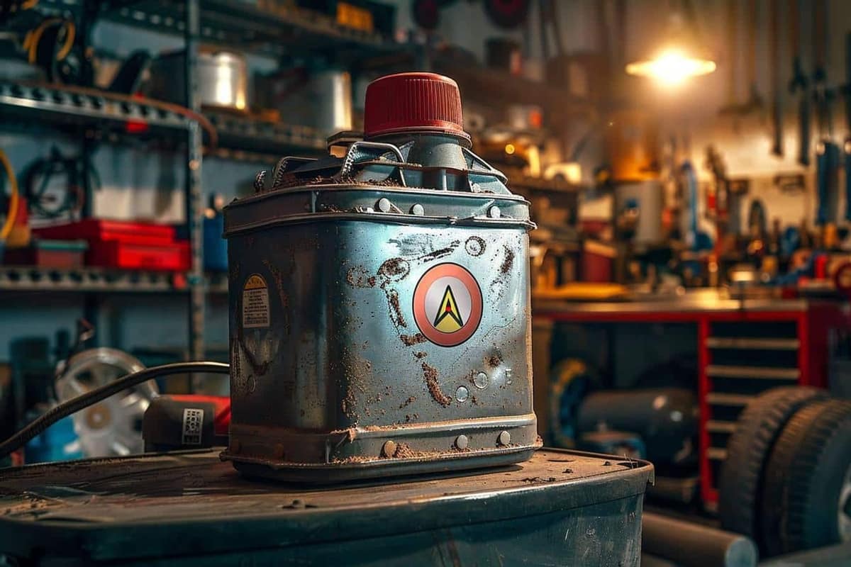 Batterie 12 V installée sous le capot d’une voiture moderne
