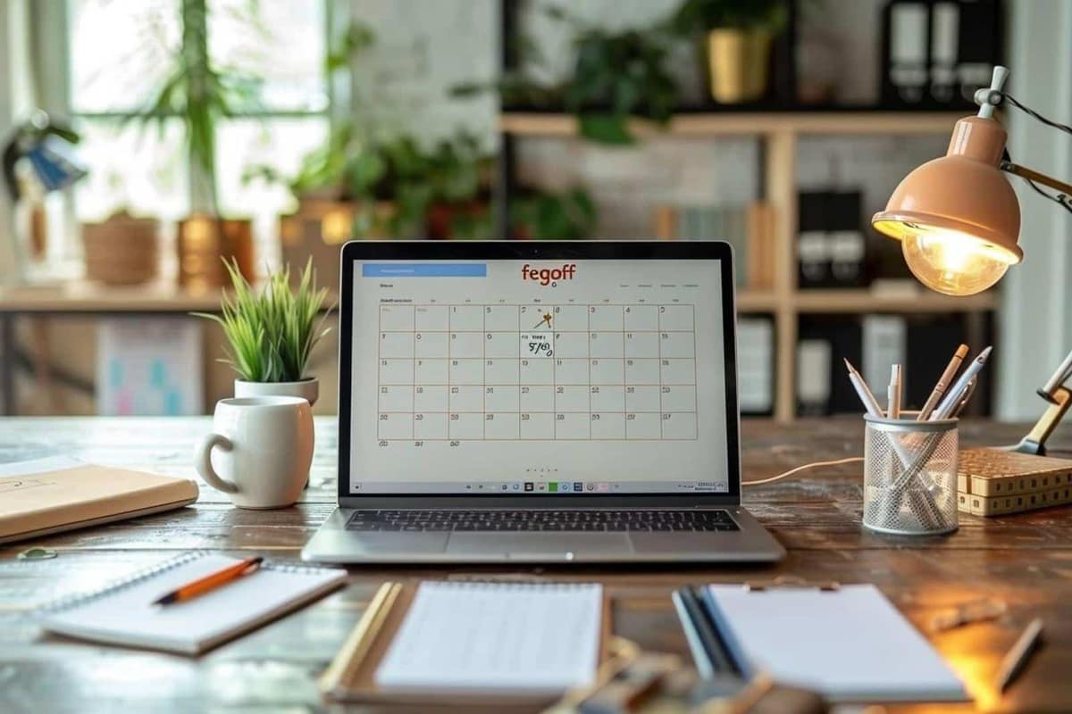 Ordinateur portable et documents organisés sur un bureau de petite équipe