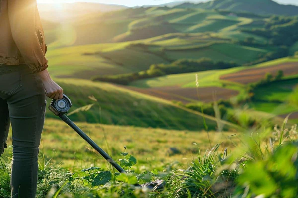 Mains lavant des sédiments dans une batée au bord d’une rivière