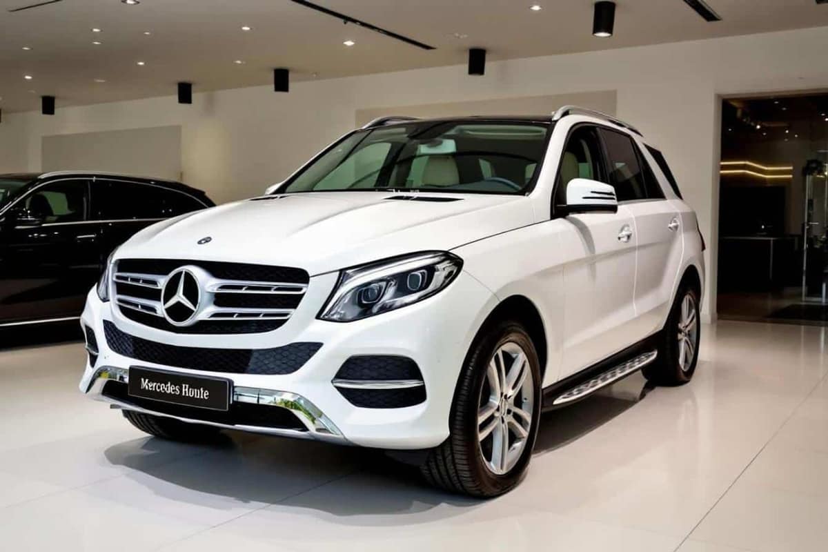 Grand SUV hybride rechargeable garé près d’une borne domestique sur une allée française