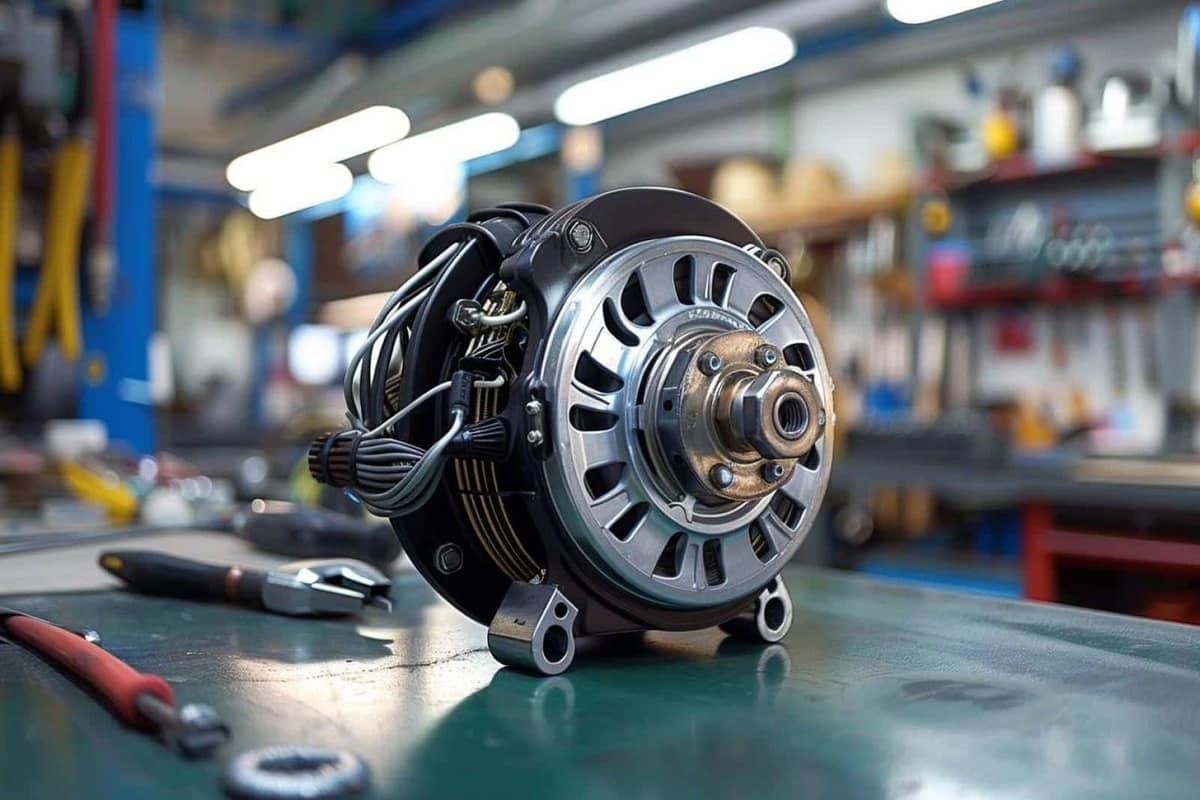 Alternateur et courroie d’accessoires contrôlés au multimètre sous le capot d’une Saxo