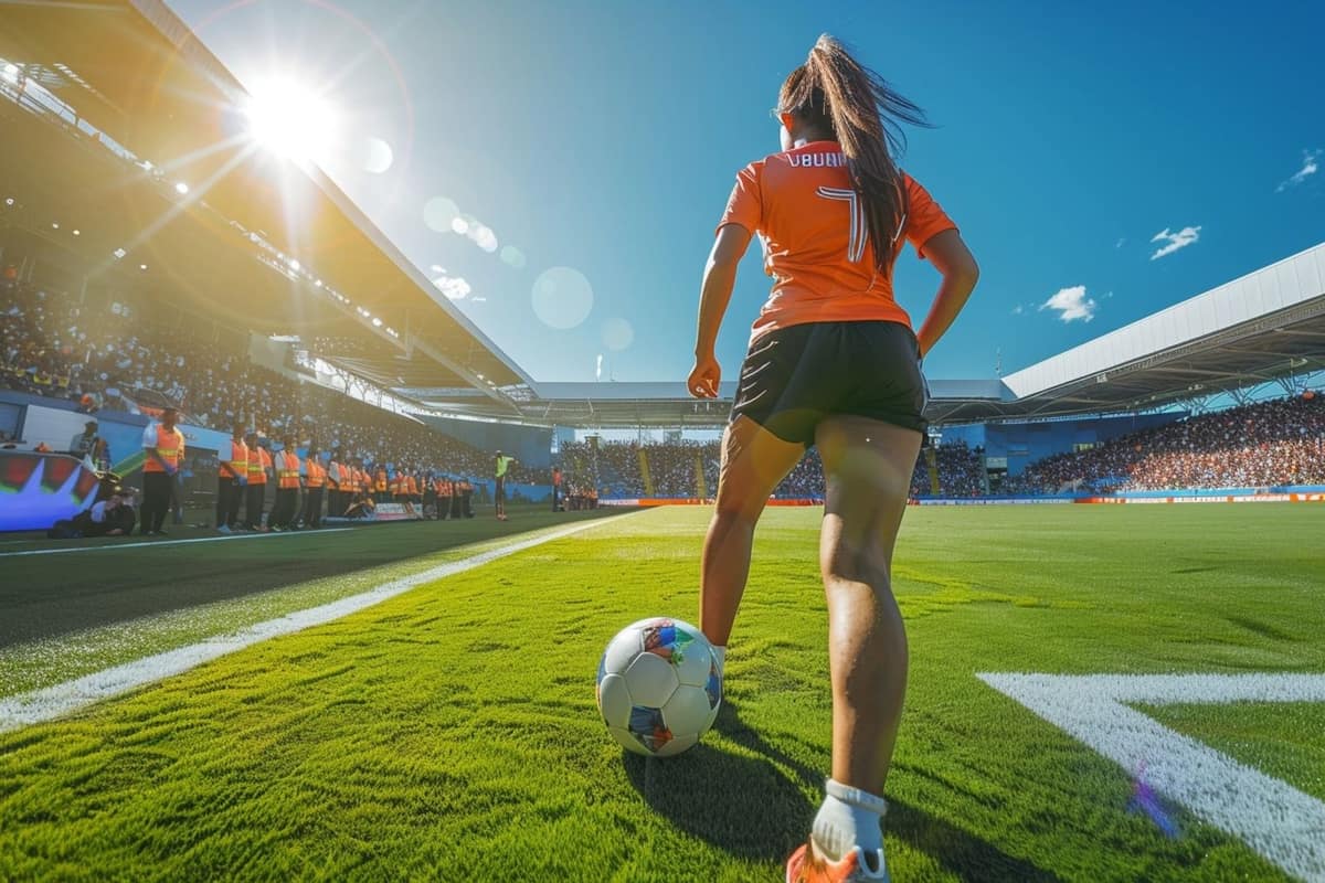 Joueuses de football à l’entraînement sur un terrain municipal français