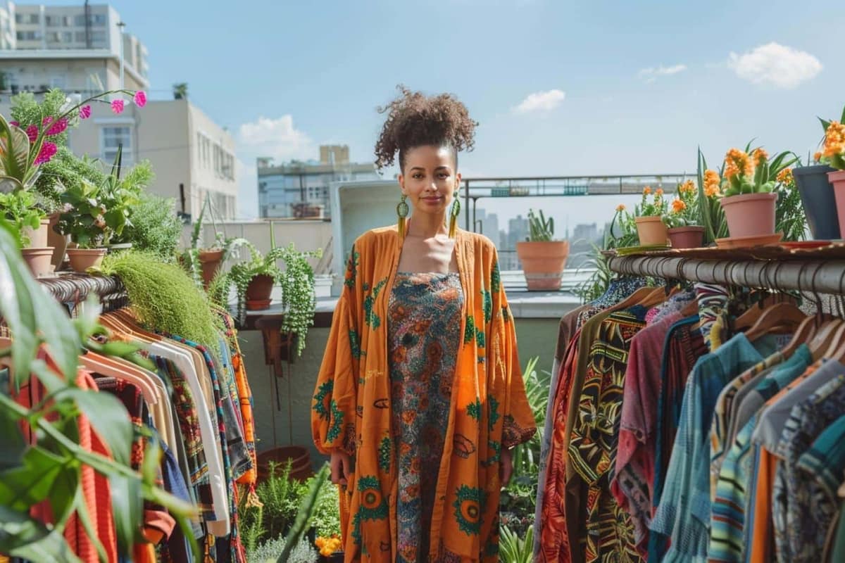Garde-robe capsule avec vêtements en lin, laine, denim et chaussures réparées