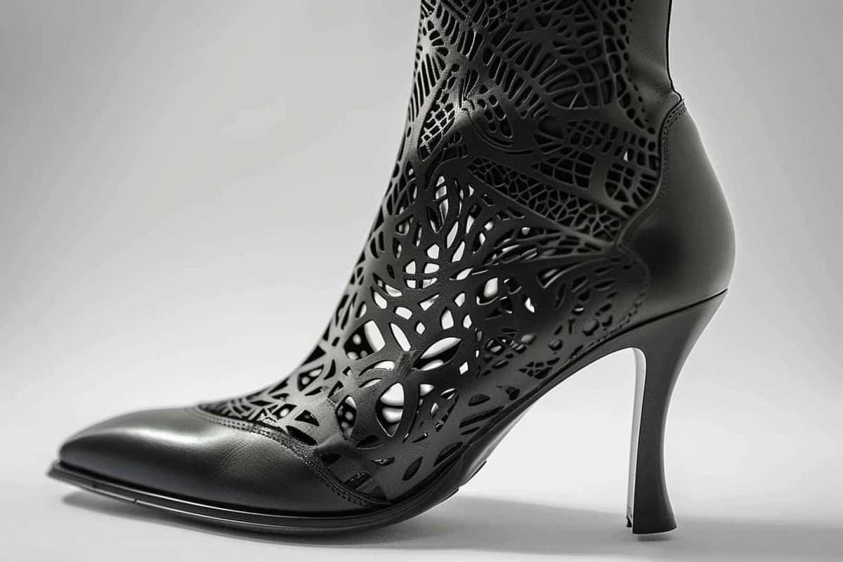 Bottes de différentes hauteurs avec mètre ruban autour d’une tige en cuir