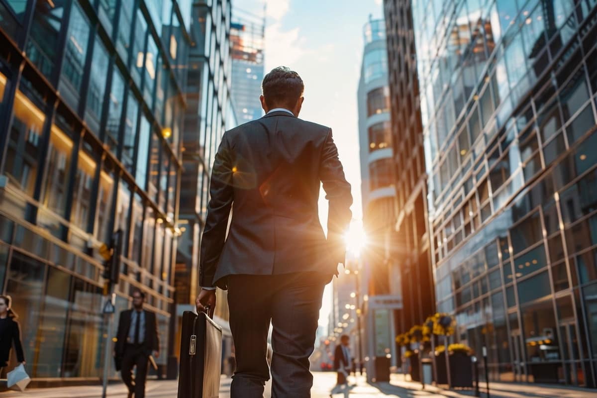 Responsable commercial analysant des résultats de vente dans un bureau lumineux
