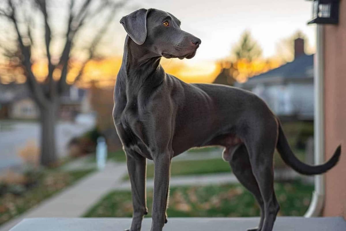 Chien attentif derrière un portail donnant sur une rue résidentielle française