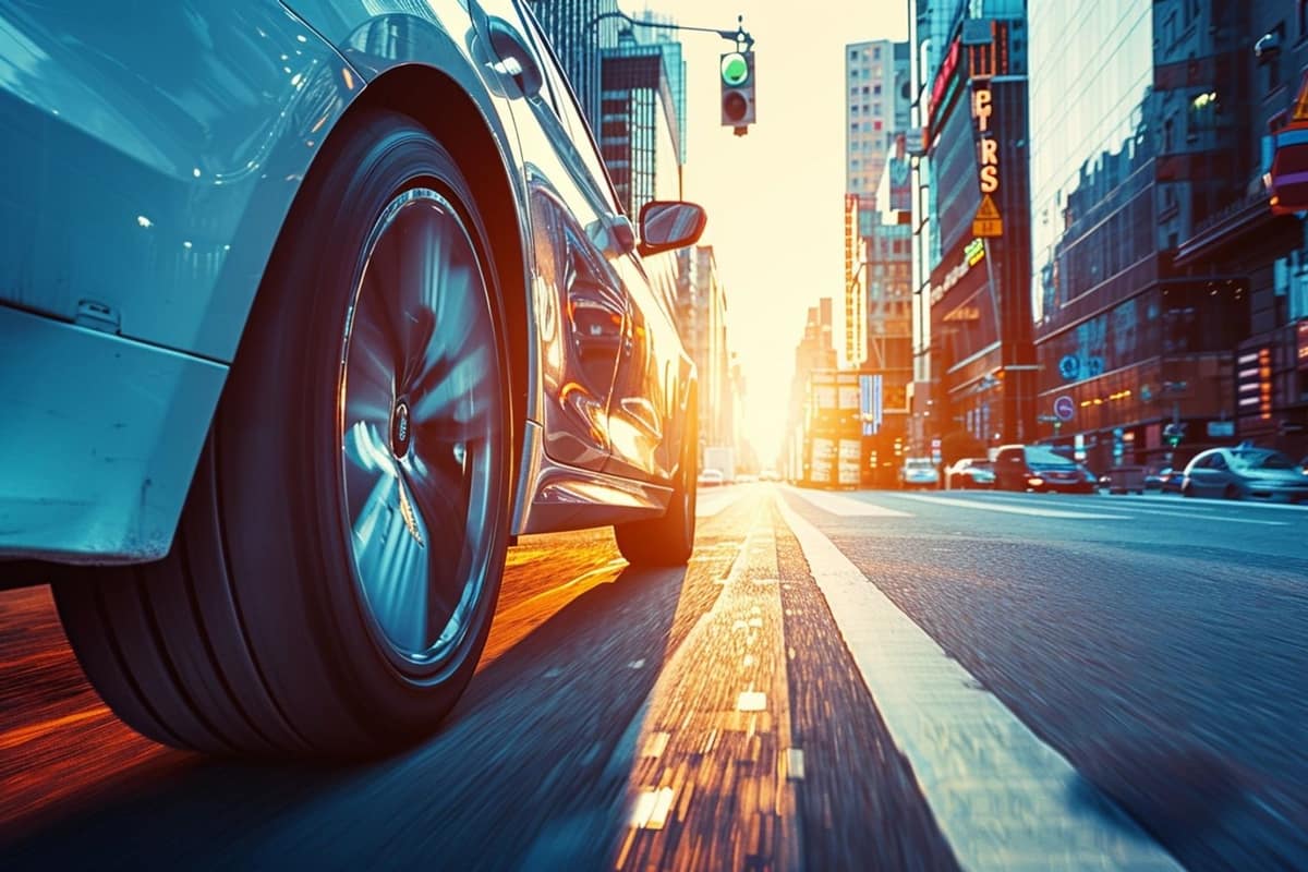 Conducteur vérifiant ses documents d’assurance près d’une voiture garée en ville