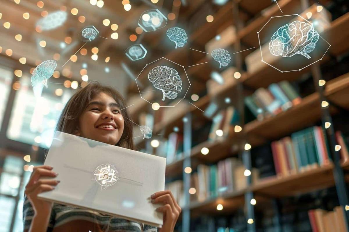 Carnet, fiches mémoire et minuteur sur un bureau lumineux à domicile