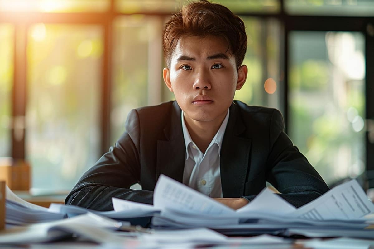 Contrat d’assurance professionnelle et documents client sur un bureau d’indépendant