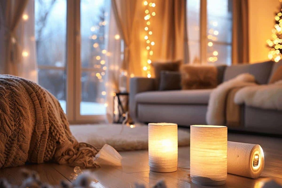 Radiateur dégagé sous une fenêtre à volets fermés dans un salon lumineux