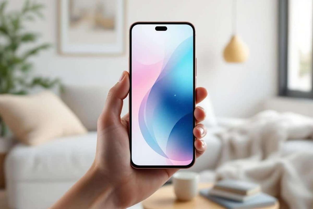 Smartphone posé sur une table avec appel entrant non identifiable