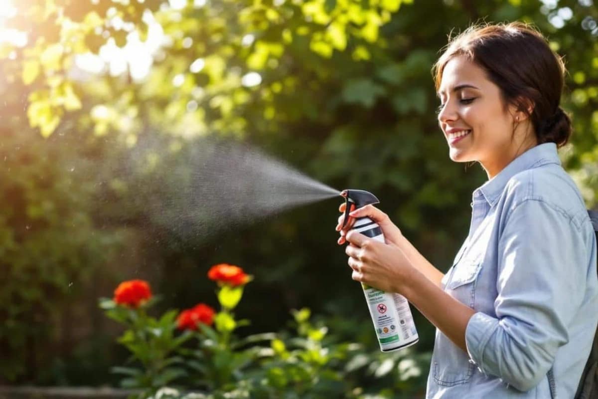Terrasse protégée avec cloches alimentaires, ventilateur et récupérateur d’eau couvert
