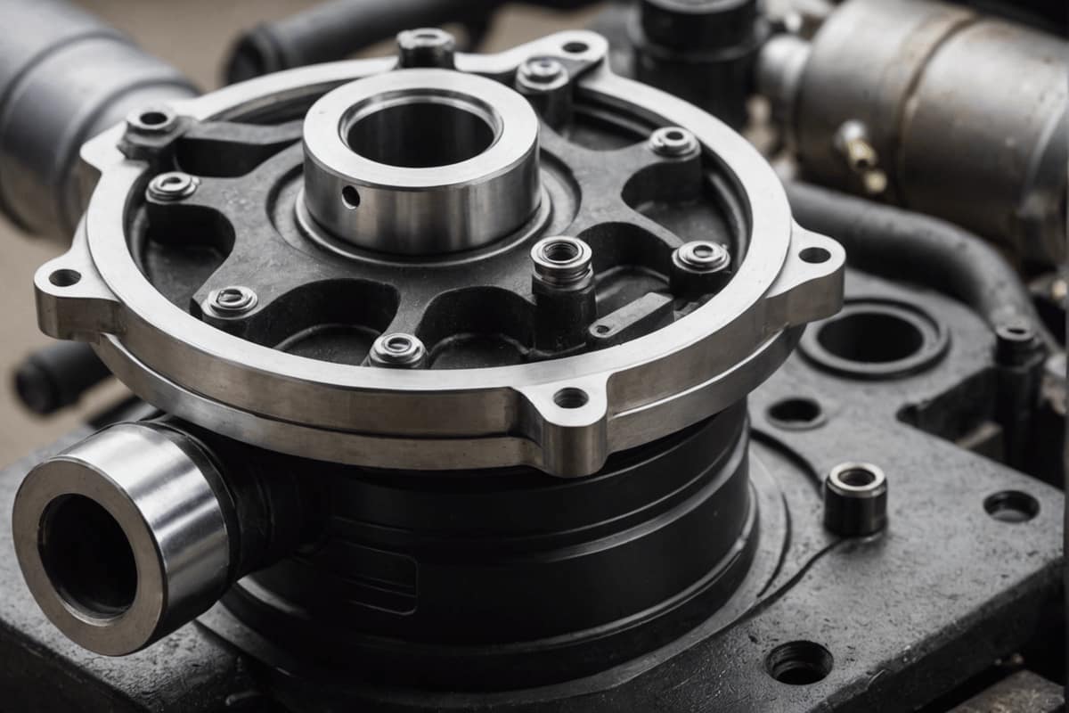 Vanne EGR encrassée et durites d’admission dans un moteur diesel ancien