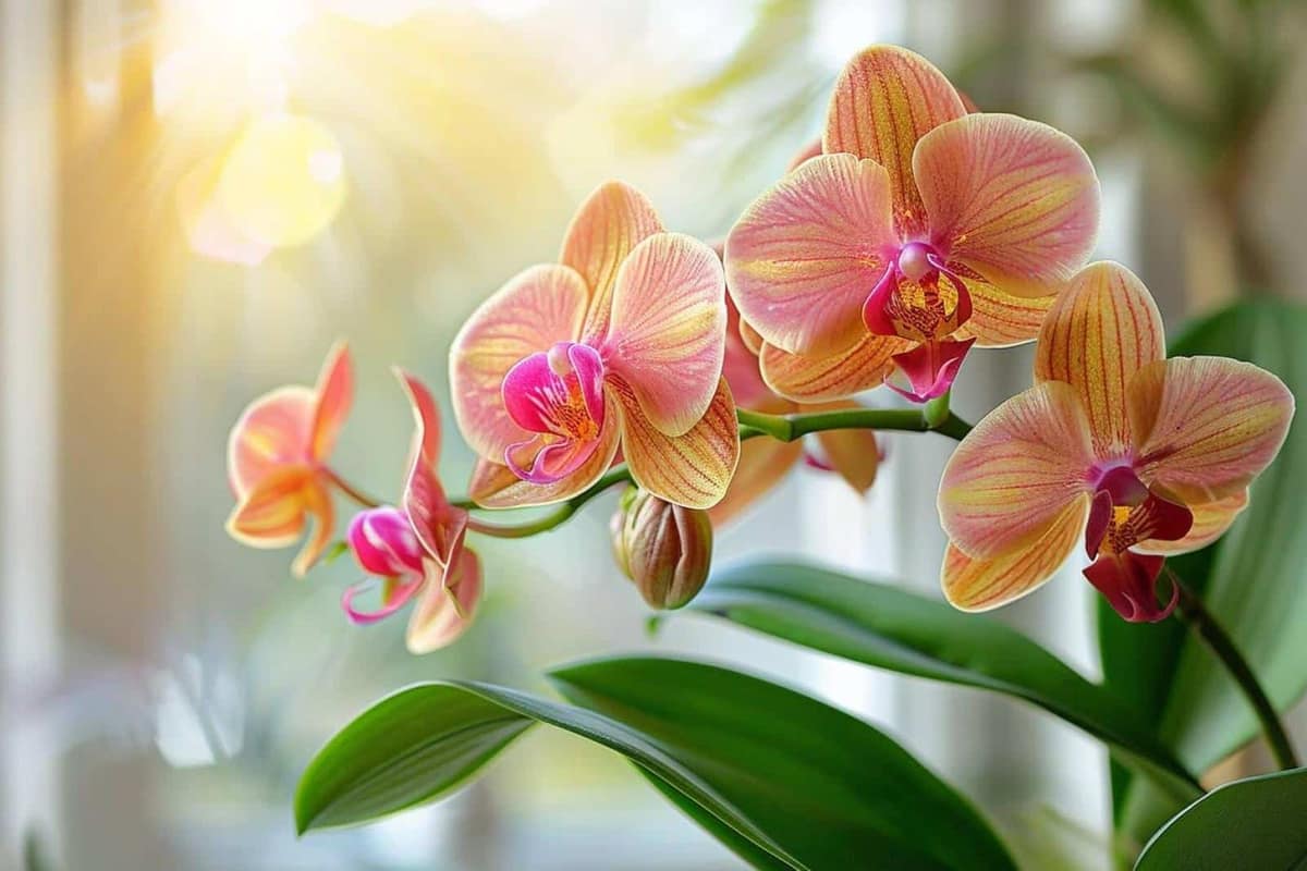 Rempotage d’une orchidée aux racines saines dans un pot transparent percé