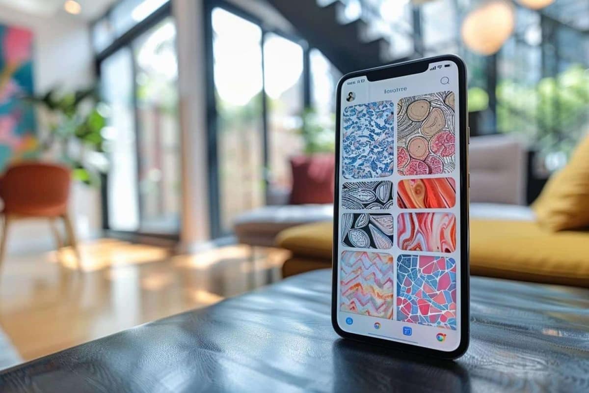 Smartphone et ordinateur affichant des aperçus de fonds d’écran inspirés de Pinterest